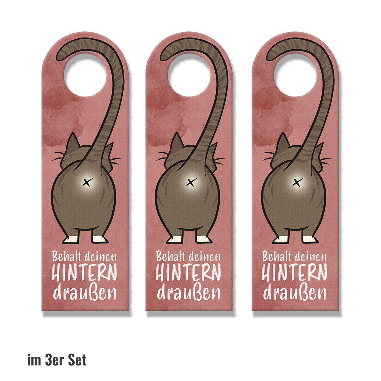 Komm doch rein oder Behalt deinen Hintern draußen - Türhänger mit oranger Katze