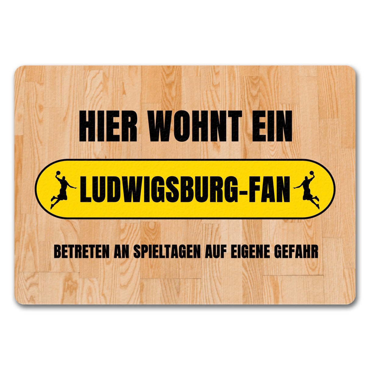 Hier wohnt ein Ludwigsburg-Fan Fußmatte in 35x50 cm mit Turnhallenboden Motiv