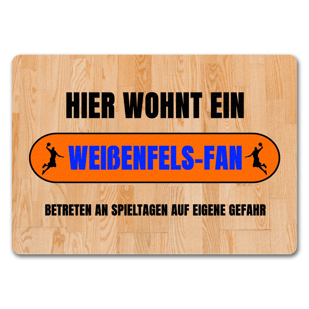 Hier wohnt eenfels-Fan Fußmatte in 35x50 cm mit Turnhallenboden Motiv
