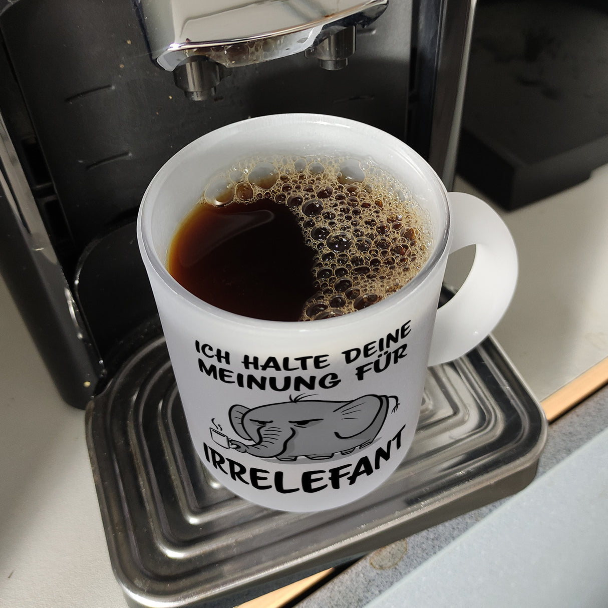 Ich halte deine Meinung für Irrelefant Kaffeebecher mit witzigem Elefanten