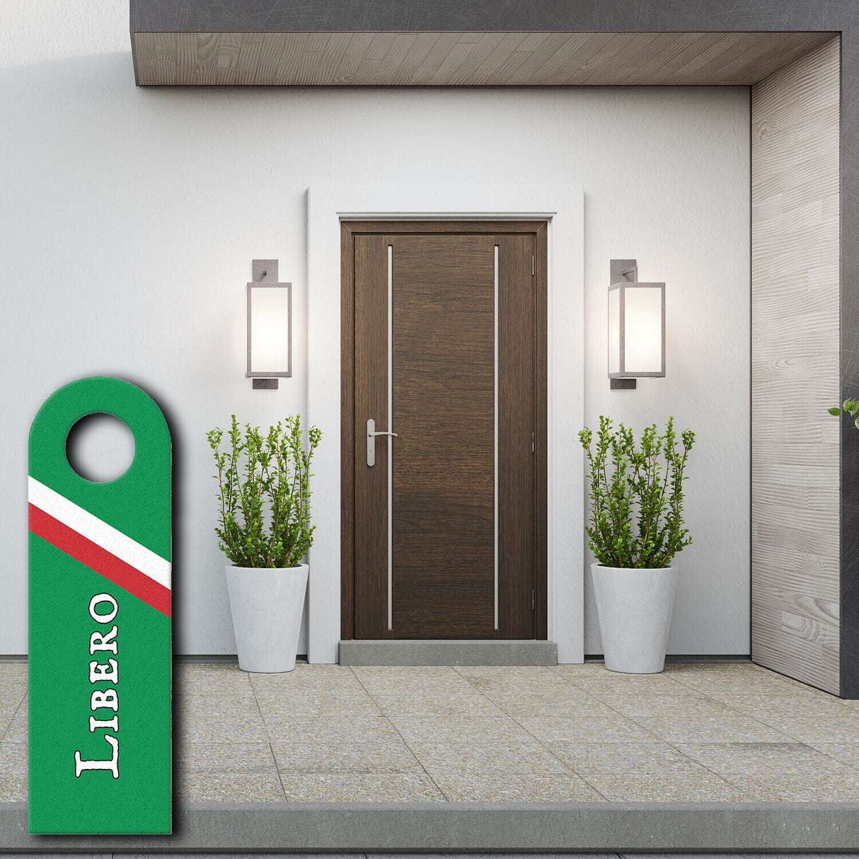 Türhänger auf italienisch Libero-Occupato -rot Italien Italia