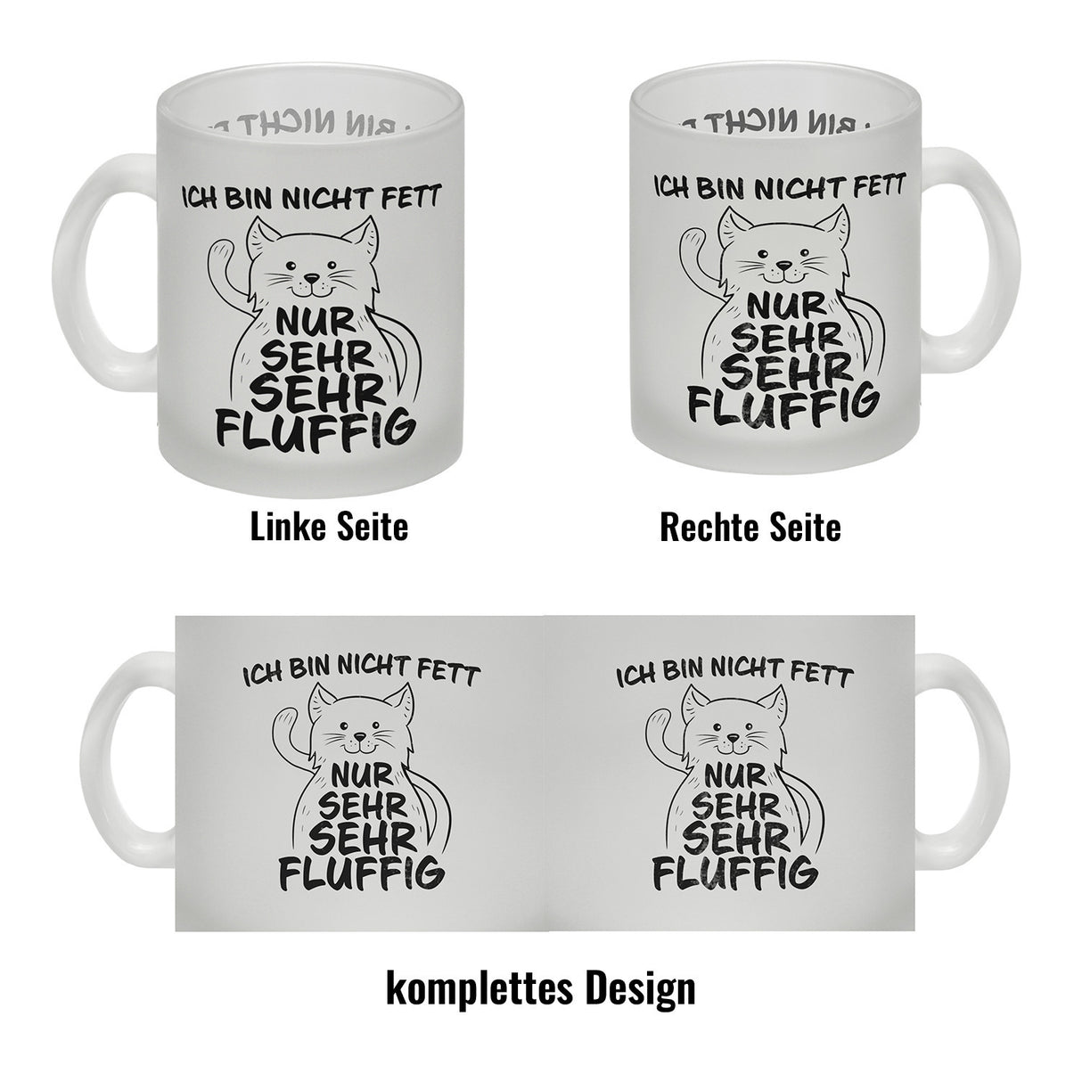 Ich bin nicht Fett nur sehr fluffig Kaffeebecher mit lustiger Katze