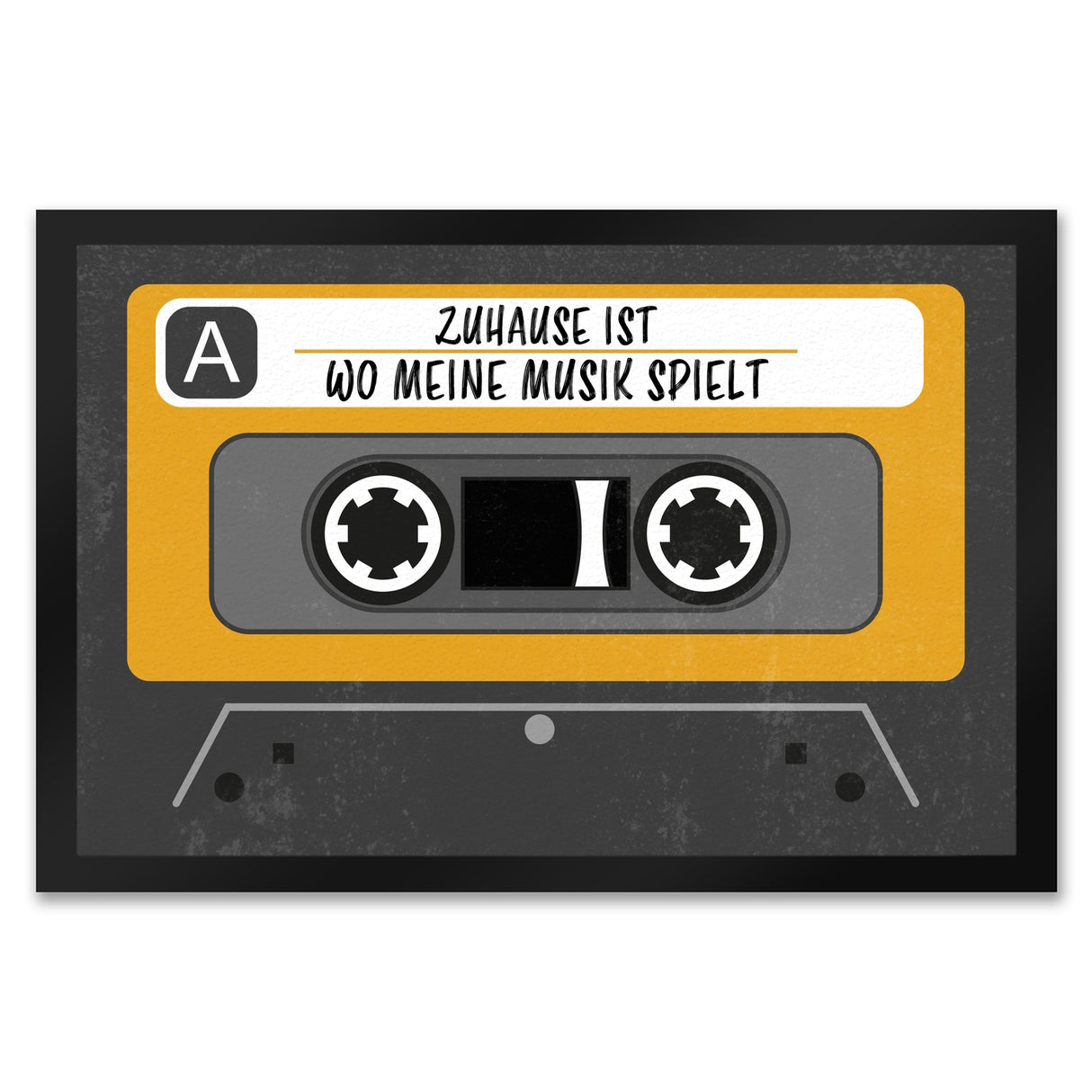 Zuhause ist wo meine Musik spielt Fußmatte im trendigen Kassetten-Look