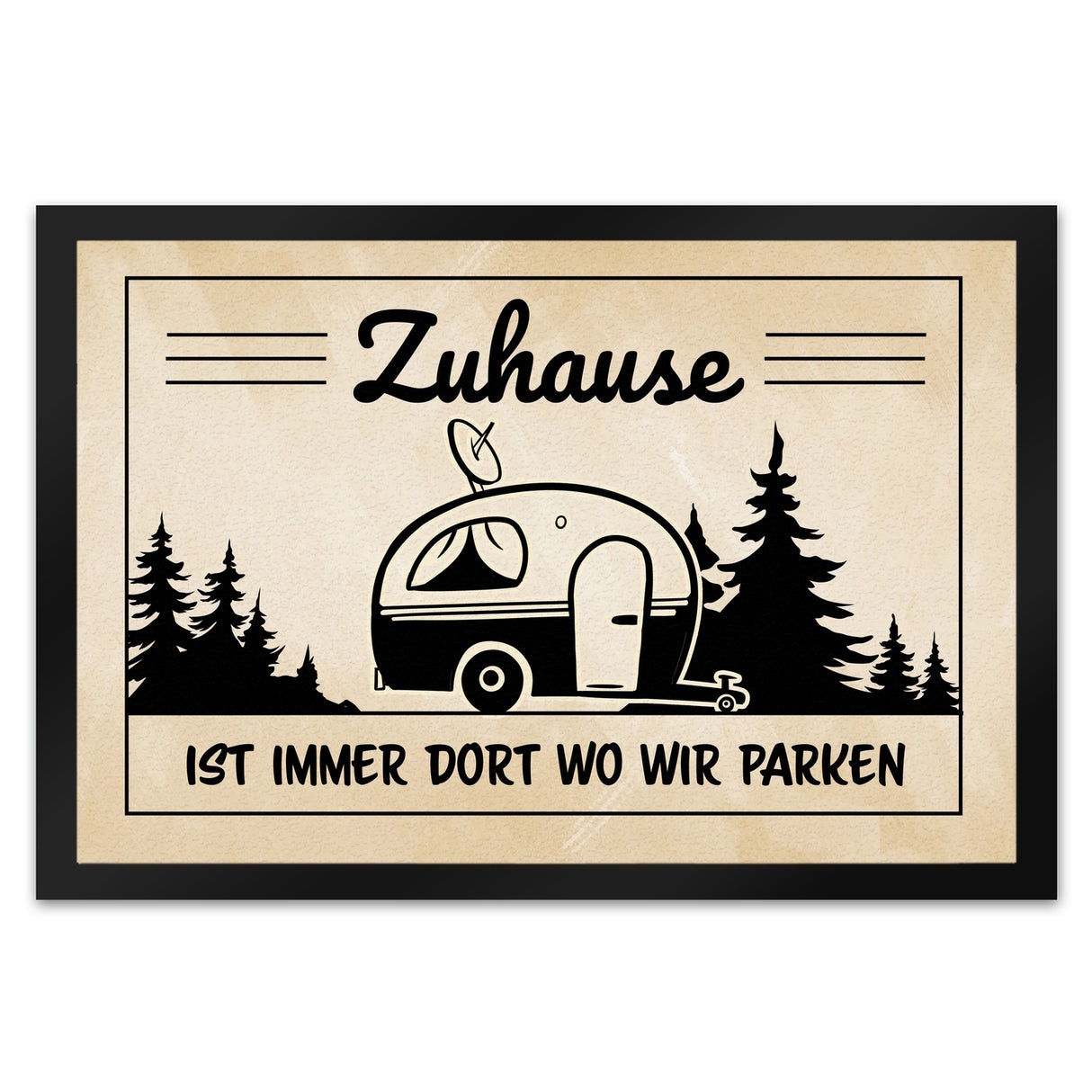 Zuhause ist immer dort wo wir Parken Fußmatte mit Camping-Motiven