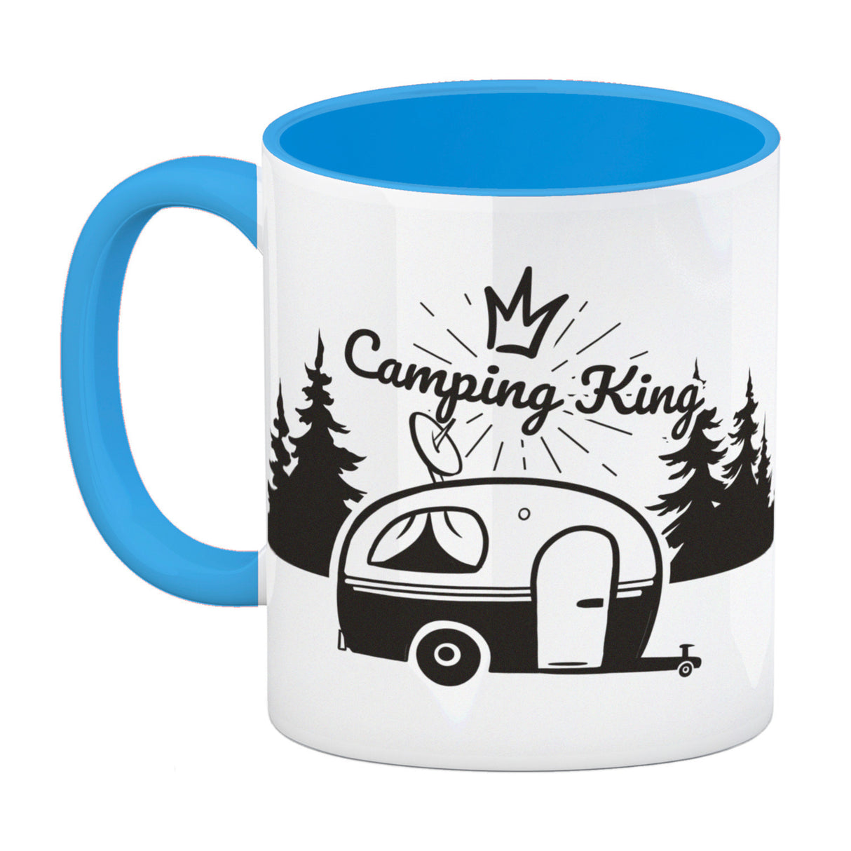 Camping King Kaffeebecher mit wunderschönen Reisemotiven