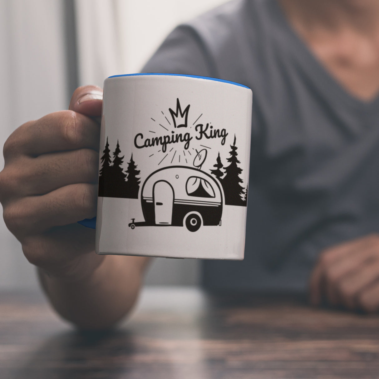 Camping King Kaffeebecher mit wunderschönen Reisemotiven