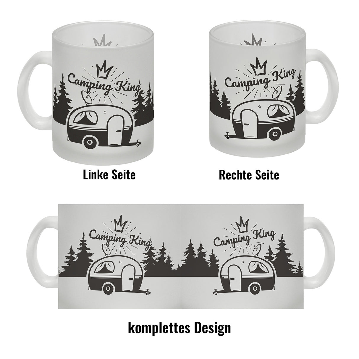 Camping King Kaffeebecher mit wunderschönen Reisemotiven