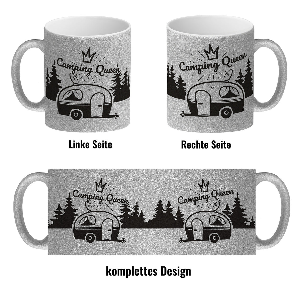 Camping Queen Kaffeebecher mit wunderschönen Reisemotiven