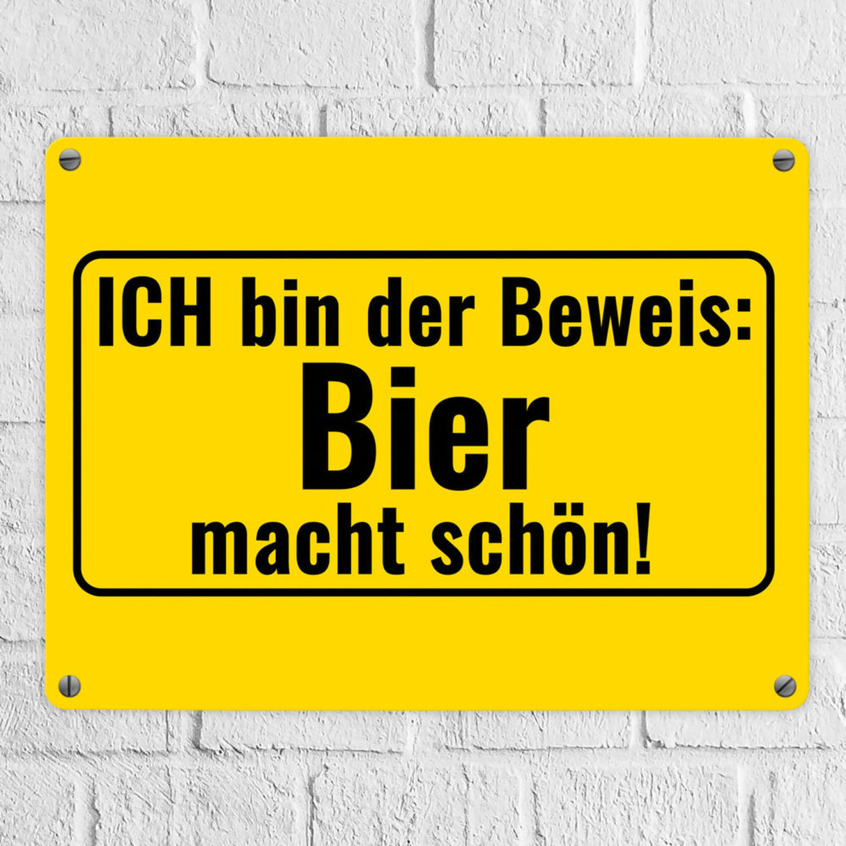 Metallschild in 15x20 cm mit Alkohol-Spruch 7 Bier sind auch ein Schnitzel