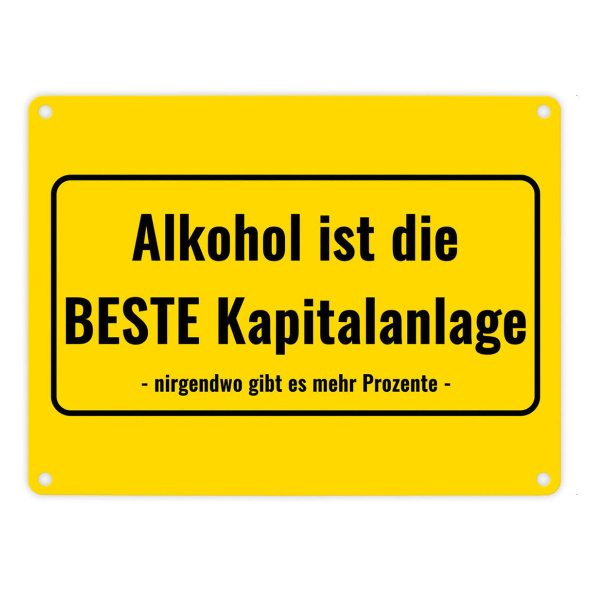 Metallschild in 15x20 cm mit Alkohol-Spruch 7 Bier sind auch ein Schnitzel