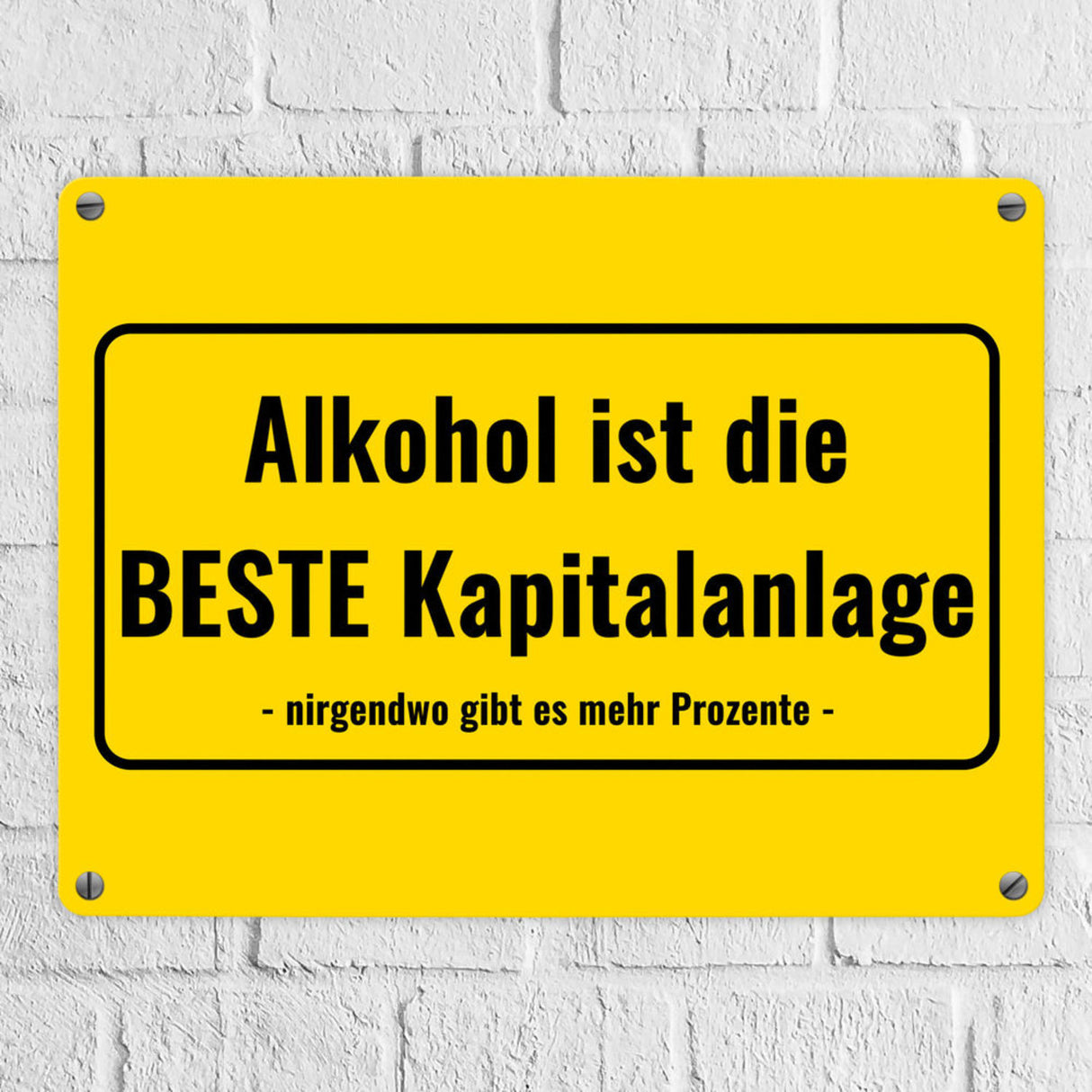 Metallschild in 15x20 cm mit Alkohol-Spruch 7 Bier sind auch ein Schnitzel