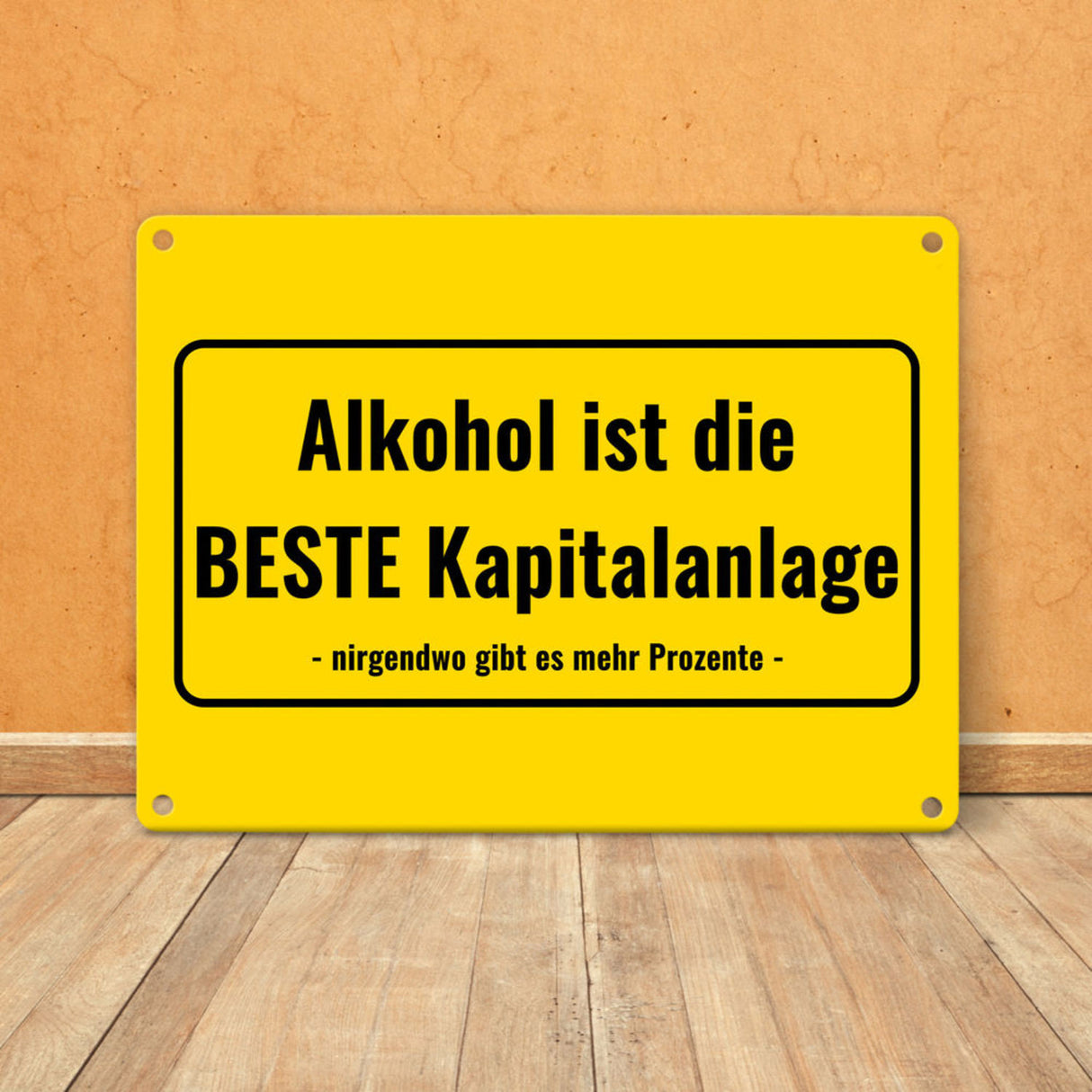 Metallschild in 15x20 cm mit Alkohol-Spruch 7 Bier sind auch ein Schnitzel