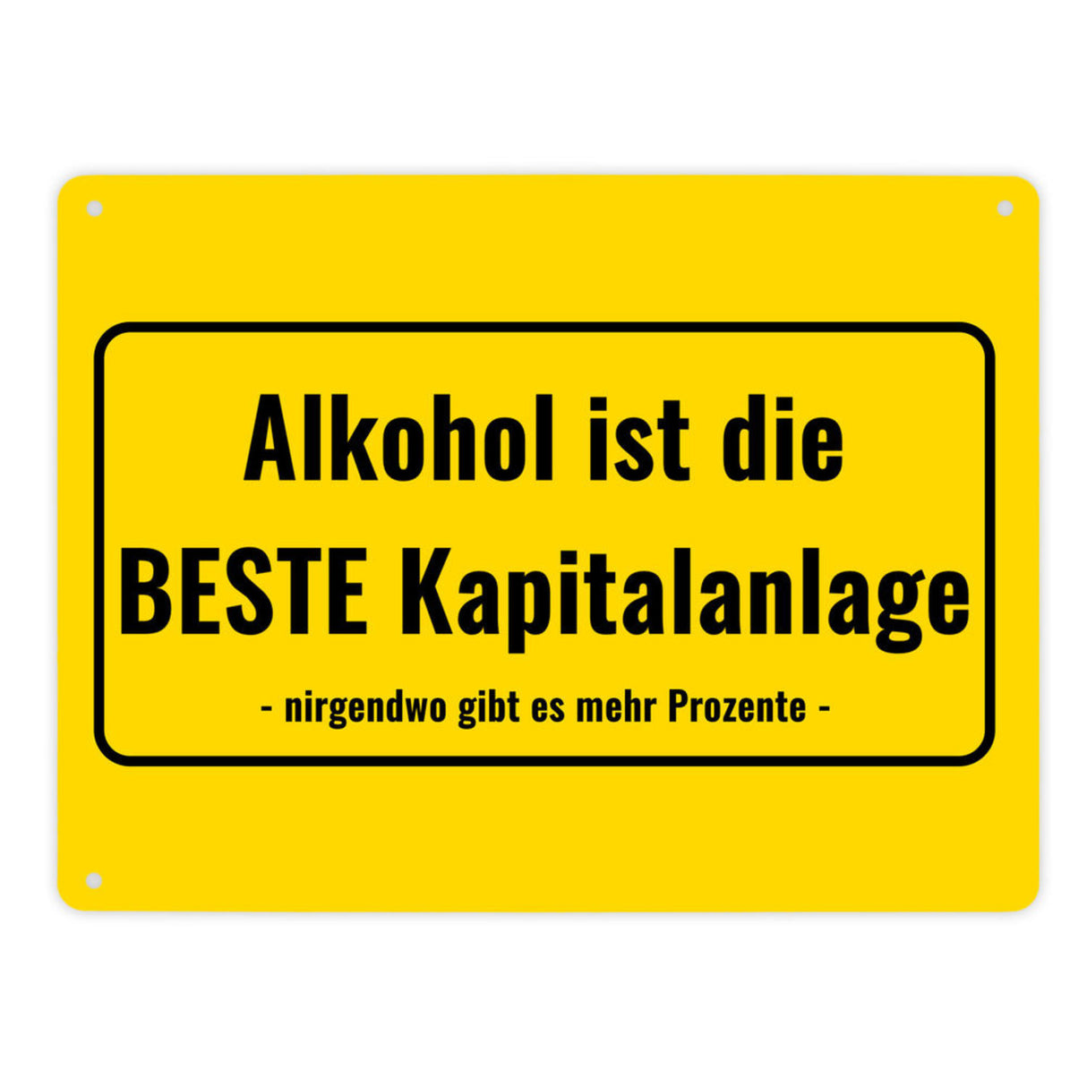 Metallschild in 15x20 cm mit Alkohol-Spruch 7 Bier sind auch ein Schnitzel