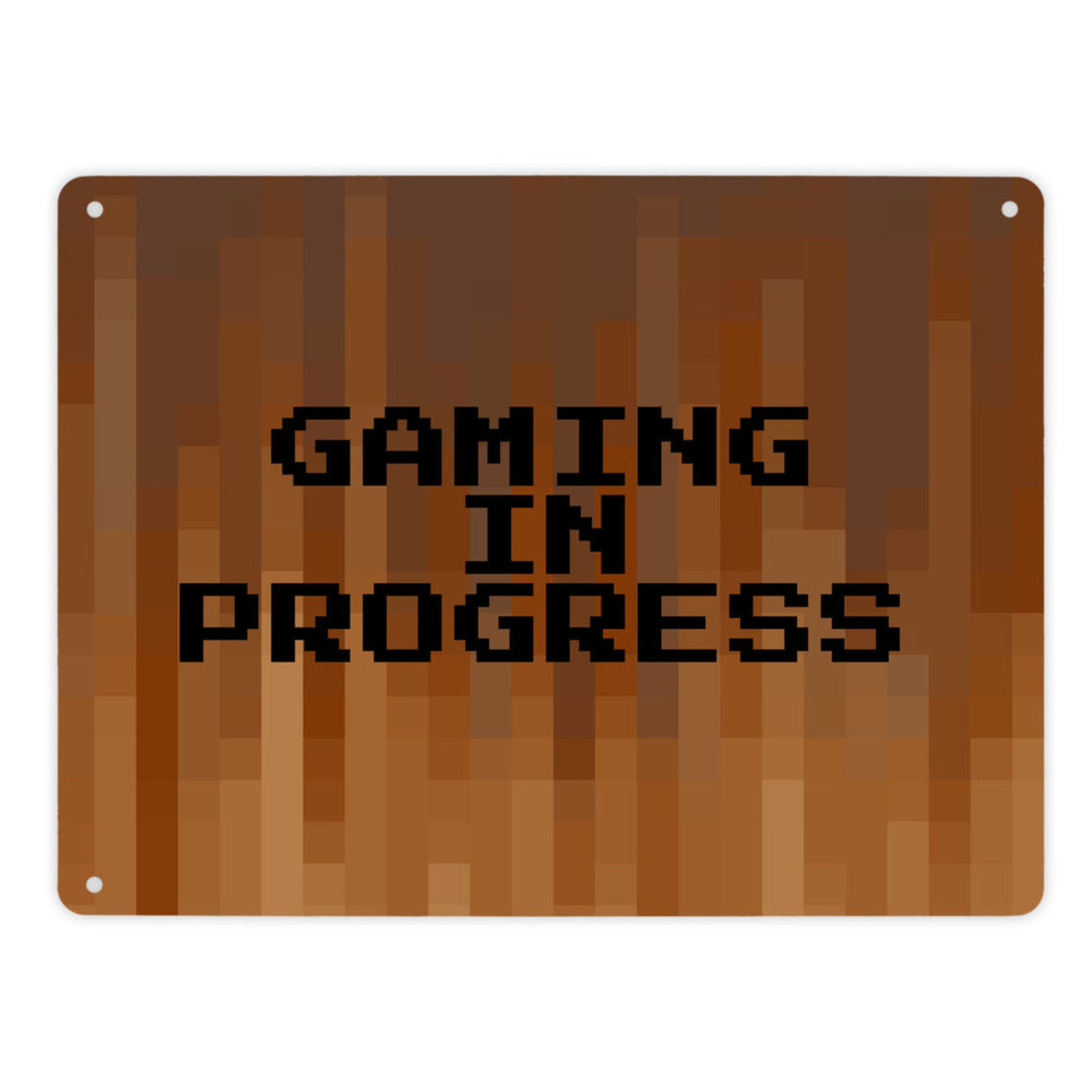 Metallschild in 15x20 cm Pixelmotiv und Spruch: Crafting Room Pixel Art Zockerzimmer