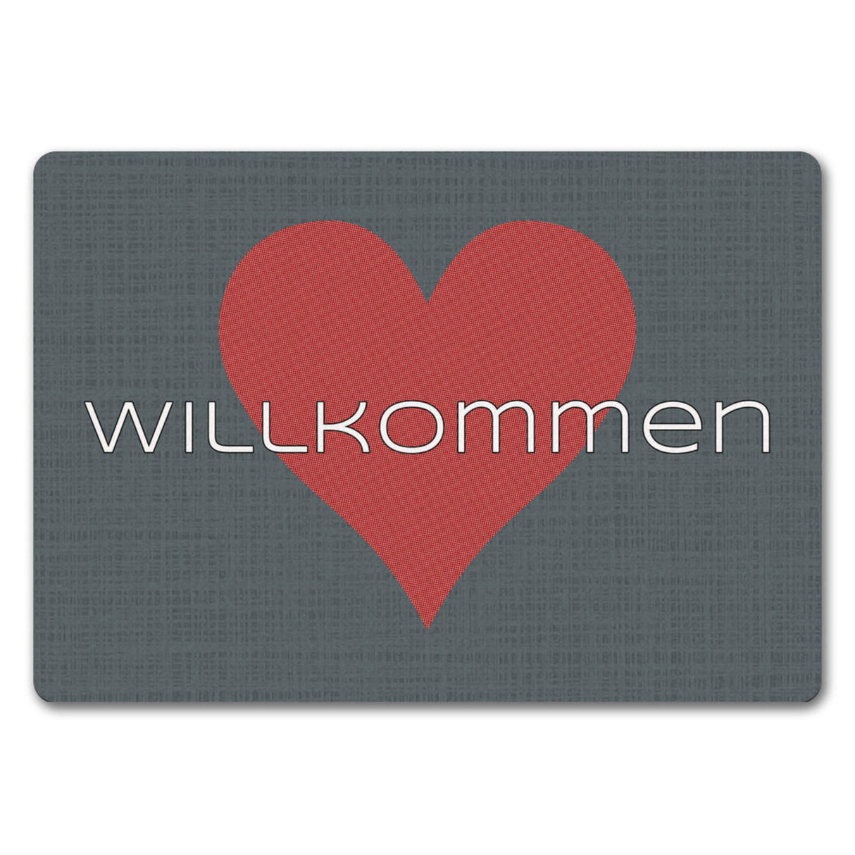 Fußmatte in 35x50 cm in dunkelgrau mit Spruch und Symbol Home und Herz