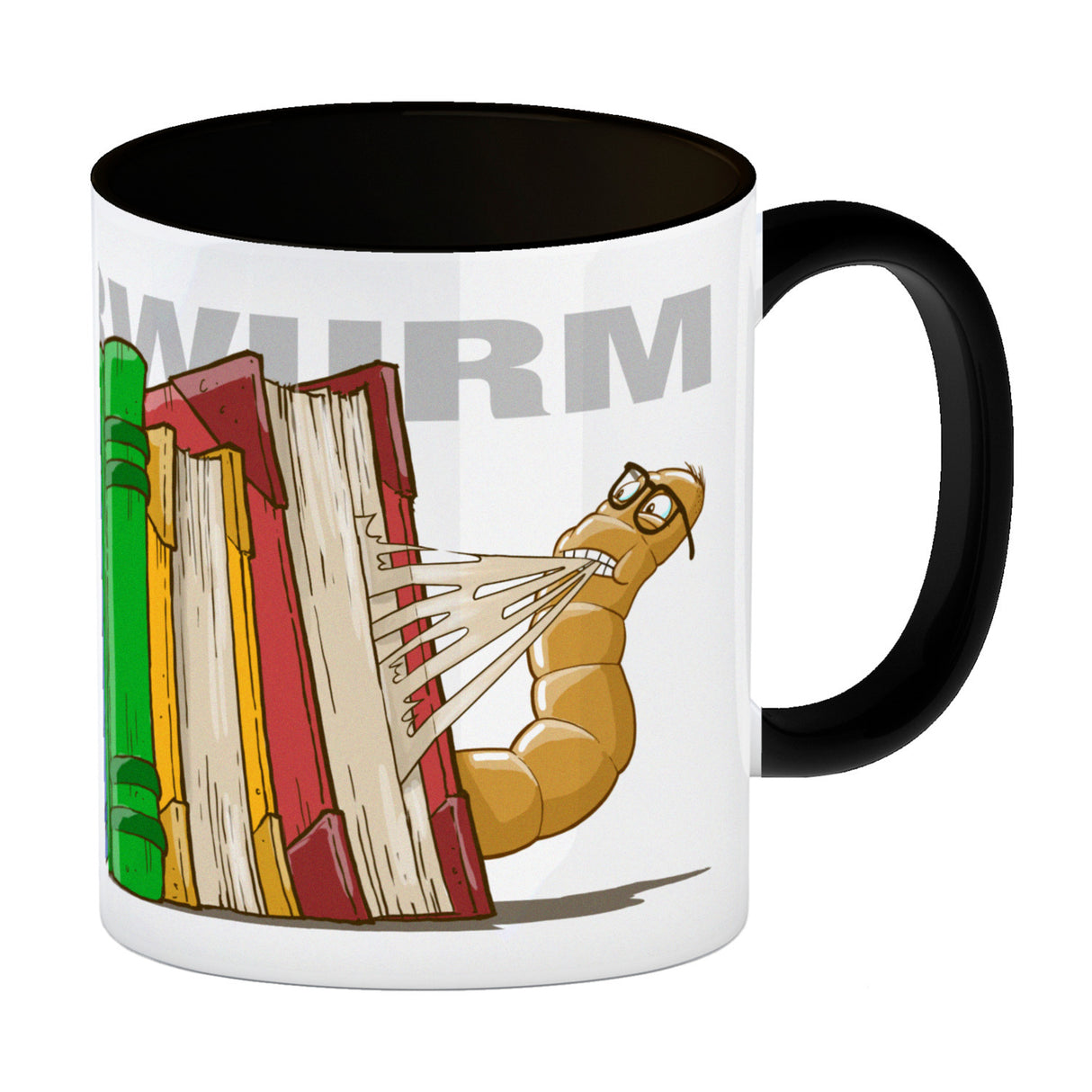 Kaffeebecher Bücherwurm für Bibliophile lesen schlau Lehrer alte Bücher
