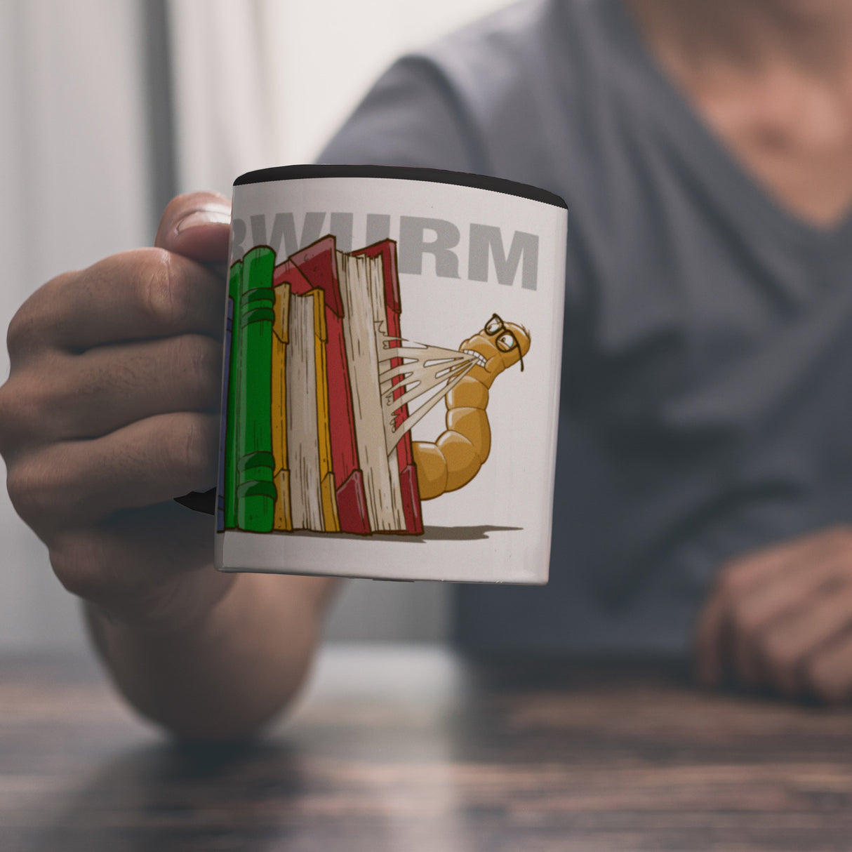 Kaffeebecher Bücherwurm für Bibliophile lesen schlau Lehrer alte Bücher