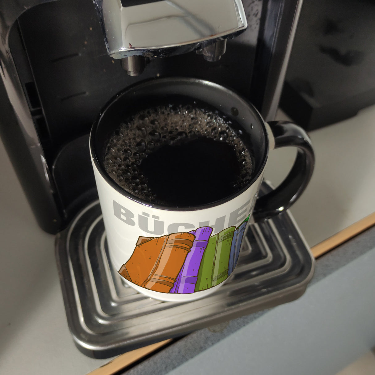 Kaffeebecher Bücherwurm für Bibliophile lesen schlau Lehrer alte Bücher