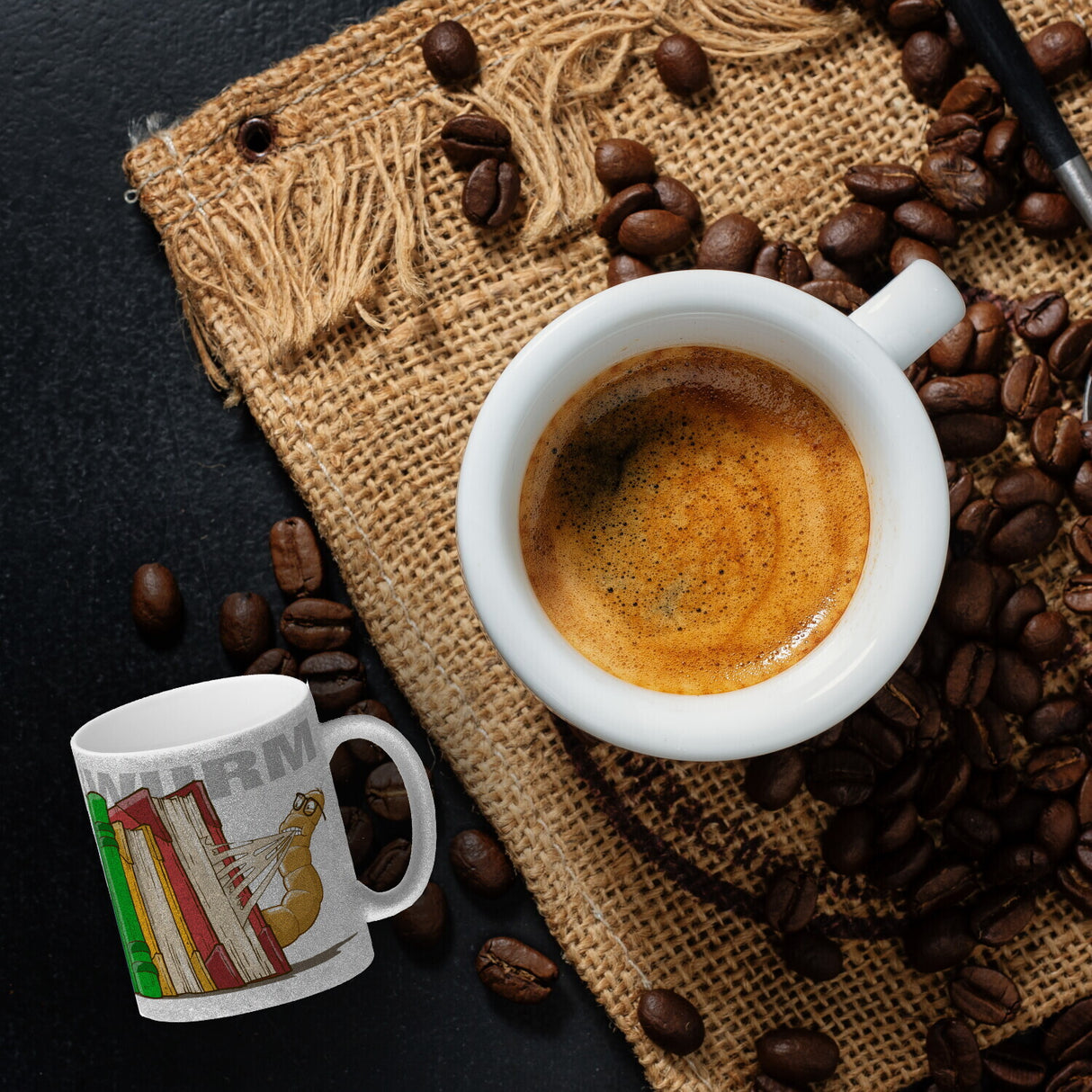 Kaffeebecher Bücherwurm für Bibliophile lesen schlau Lehrer alte Bücher