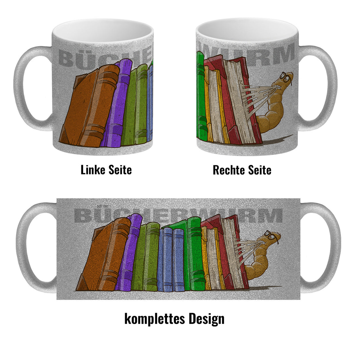 Kaffeebecher Bücherwurm für Bibliophile lesen schlau Lehrer alte Bücher