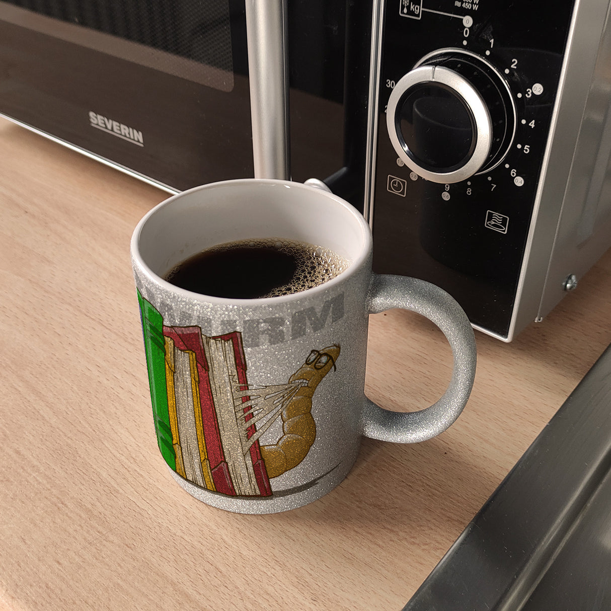 Kaffeebecher Bücherwurm für Bibliophile lesen schlau Lehrer alte Bücher