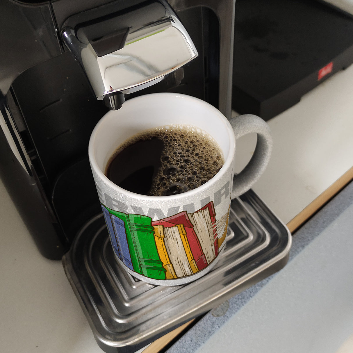 Kaffeebecher Bücherwurm für Bibliophile lesen schlau Lehrer alte Bücher