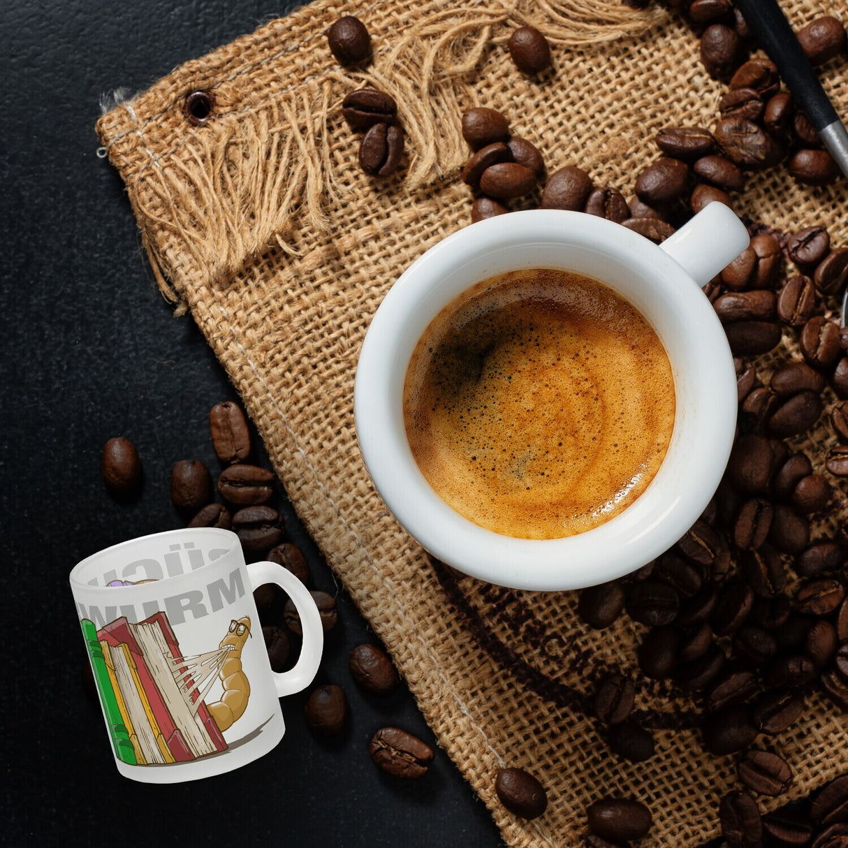 Kaffeebecher Bücherwurm für Bibliophile lesen schlau Lehrer alte Bücher