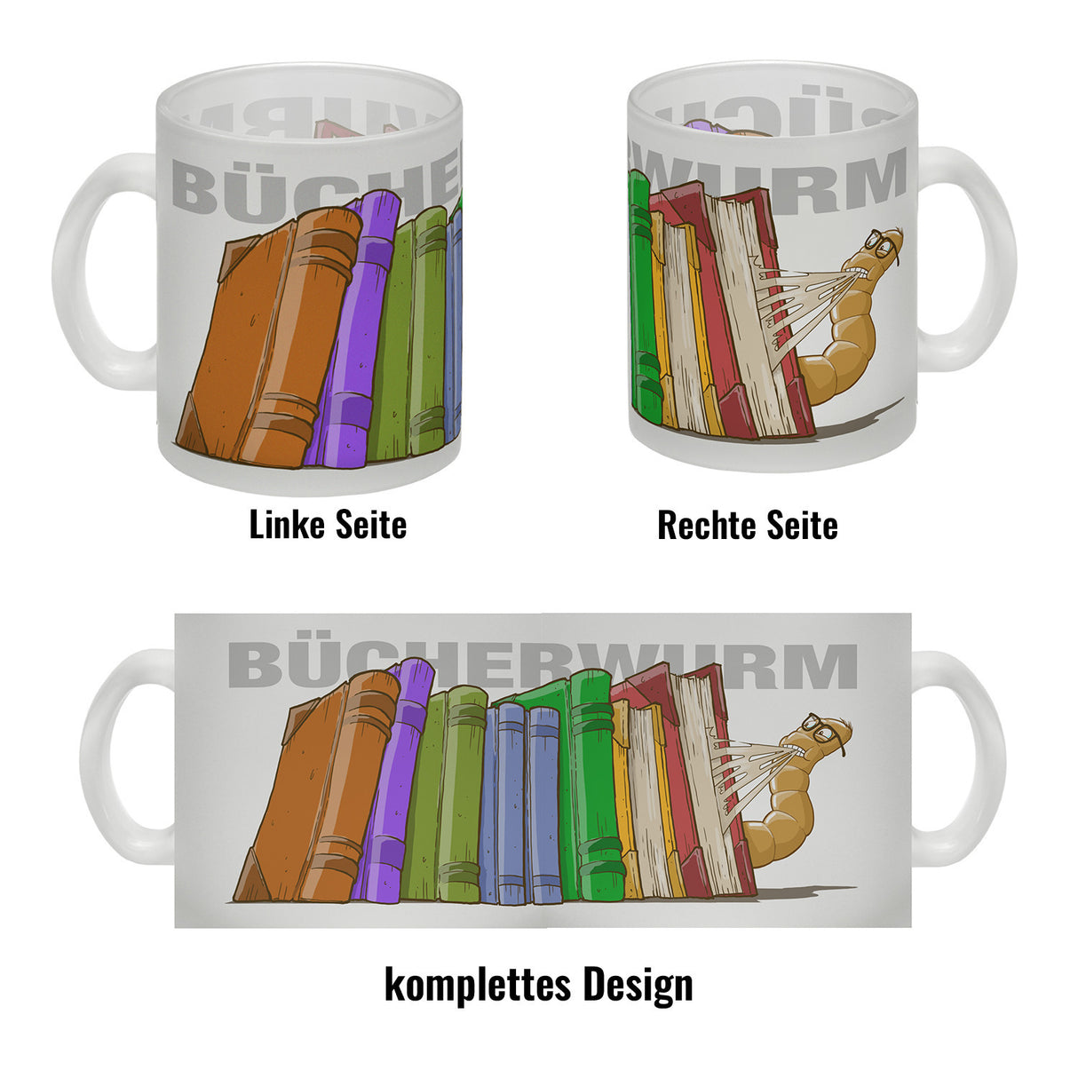 Kaffeebecher Bücherwurm für Bibliophile lesen schlau Lehrer alte Bücher