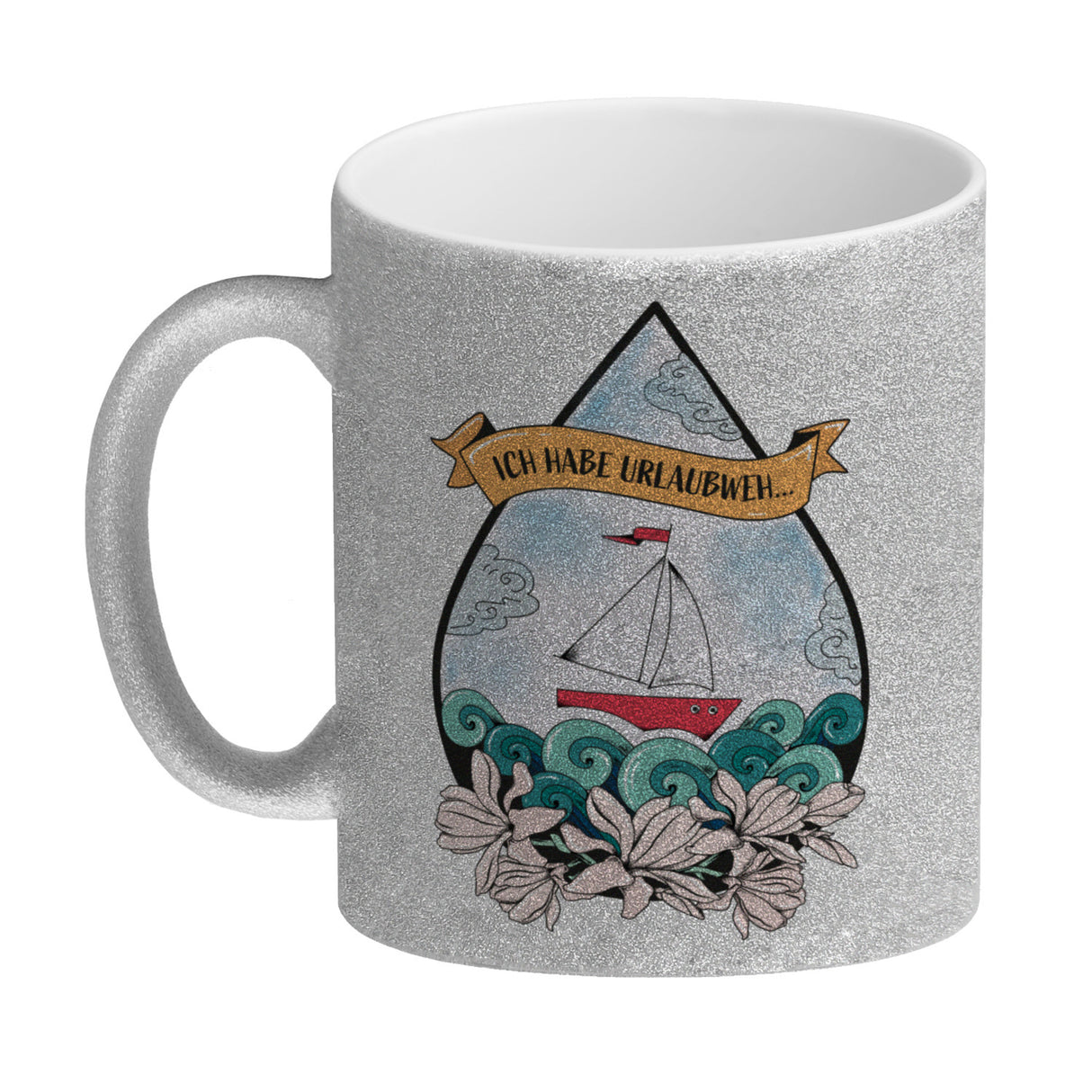 Kaffeebecher Urlaubweh mit maritimen Motiven Fernweh Nordsee Schifffahrt
