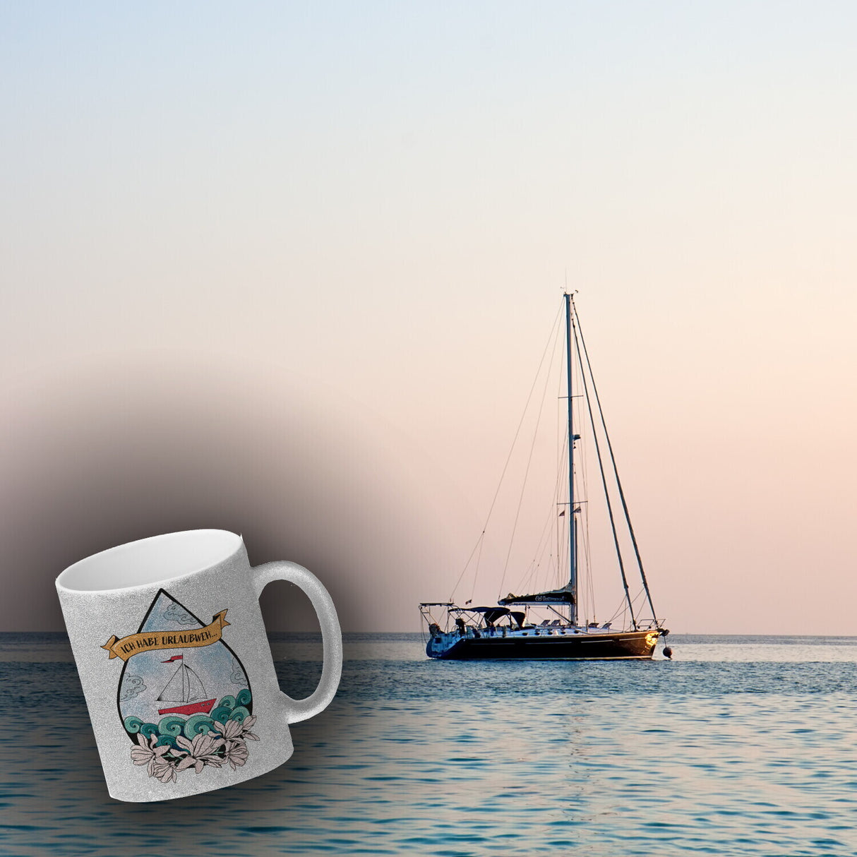 Kaffeebecher Urlaubweh mit maritimen Motiven Fernweh Nordsee Schifffahrt