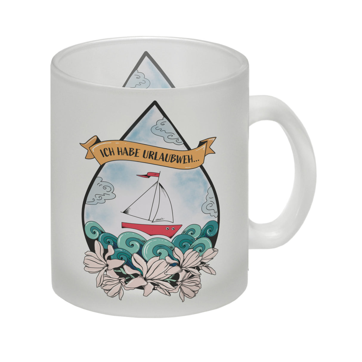 Kaffeebecher Urlaubweh mit maritimen Motiven Fernweh Nordsee Schifffahrt