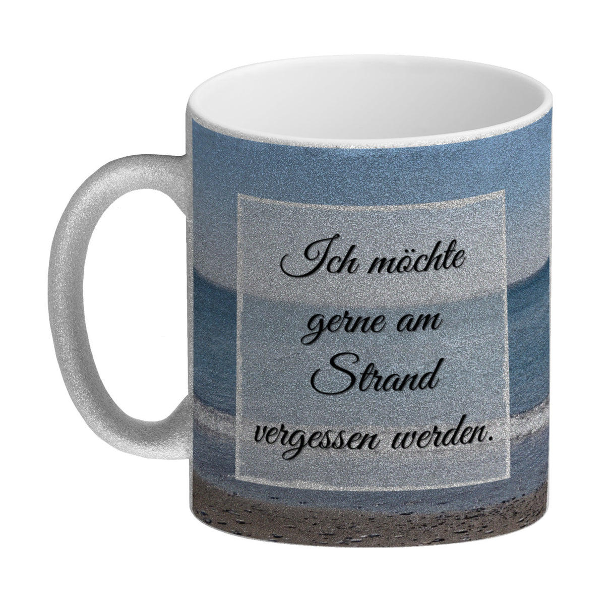 Ich möchte gerne am Strand vergessen werden Kaffeebecher