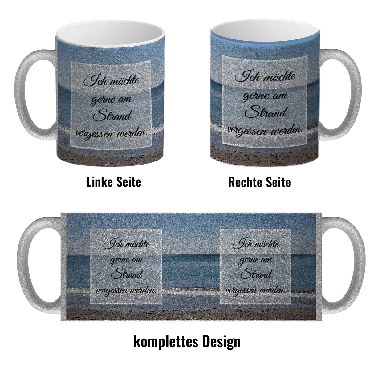 Ich möchte gerne am Strand vergessen werden Kaffeebecher