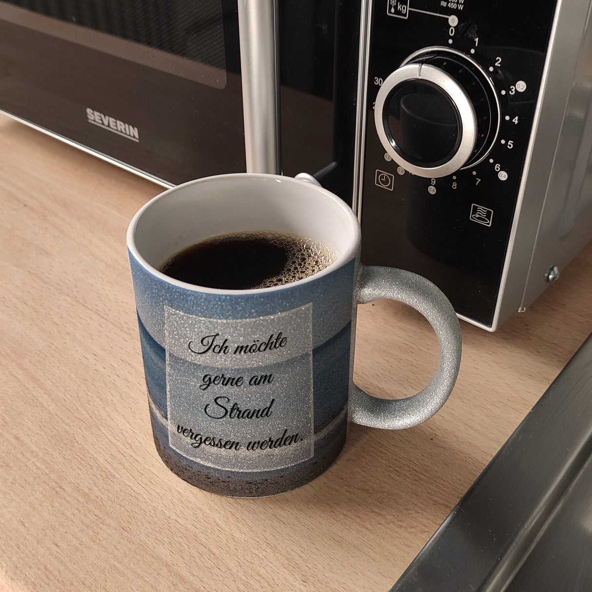 Ich möchte gerne am Strand vergessen werden Kaffeebecher