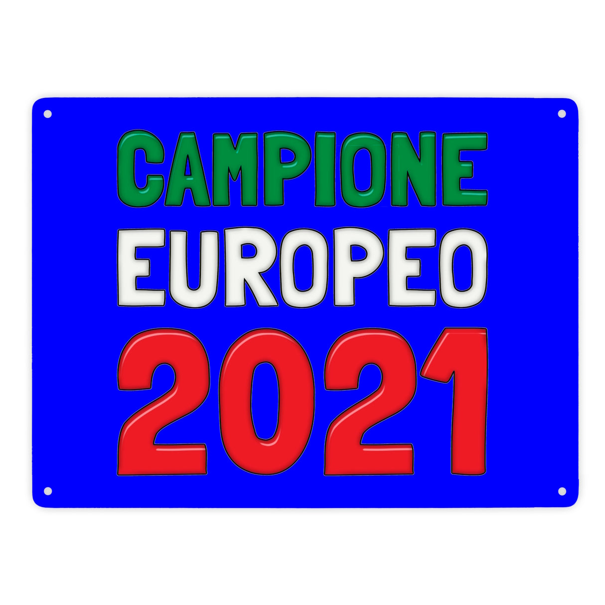 Metallschild in 15x20 cm Campione Europeo 2021 Italia Europameister scudo di metallo