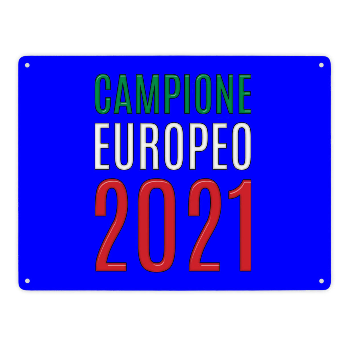 Metallschild in 15x20 cm Campione Europeo 2021 Italia Europameister scudo di metallo