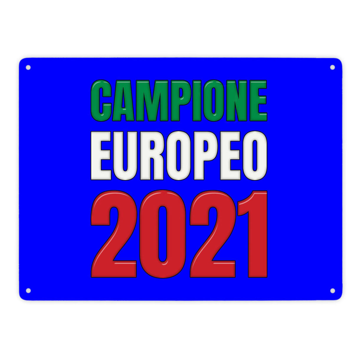 Metallschild in 15x20 cm Campione Europeo 2021 Italia Europameister scudo di metallo