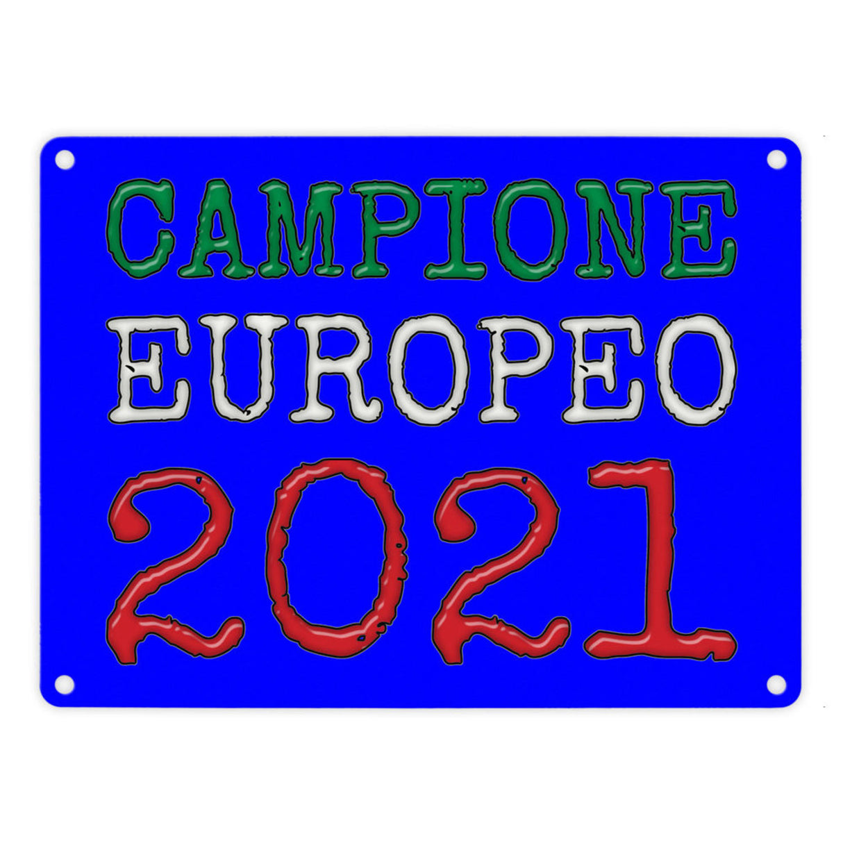 Metallschild in 15x20 cm Campione Europeo 2021 Italia Europameister scudo di metallo