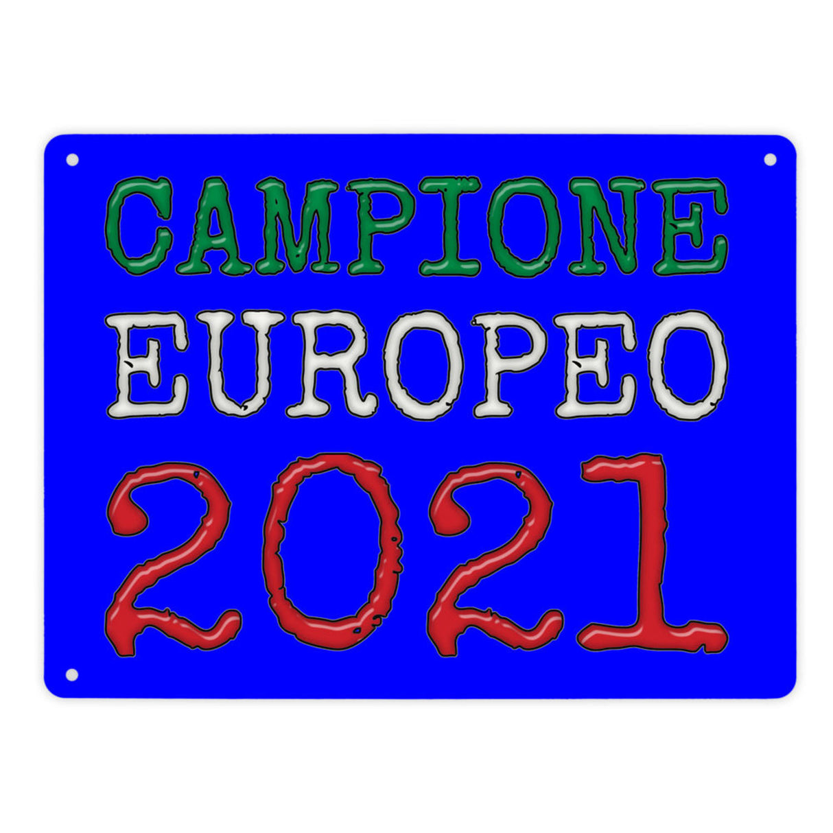 Metallschild in 15x20 cm Campione Europeo 2021 Italia Europameister scudo di metallo