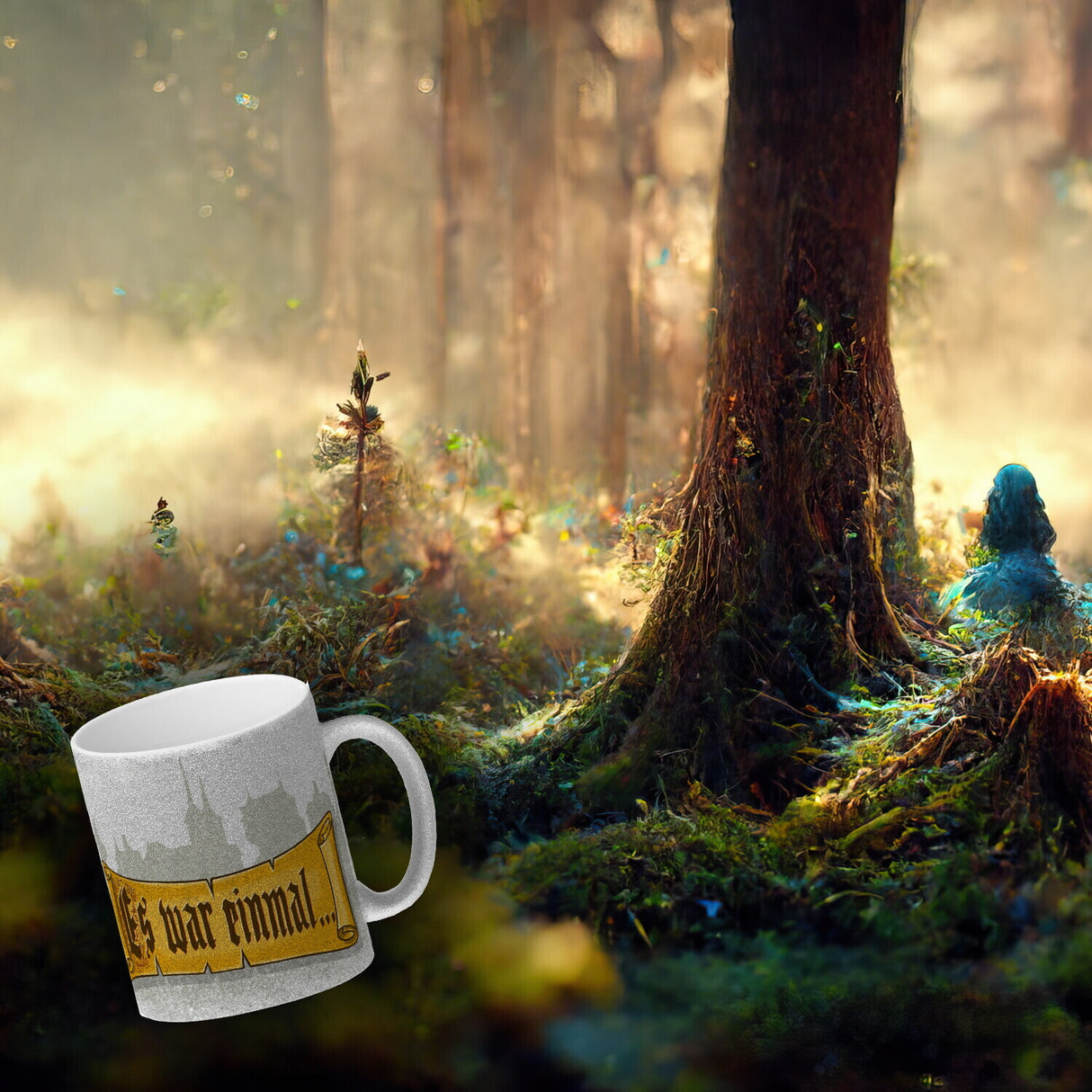 Märchen Kaffeebecher - Es war einmal... mit Schloss im Hintergrund