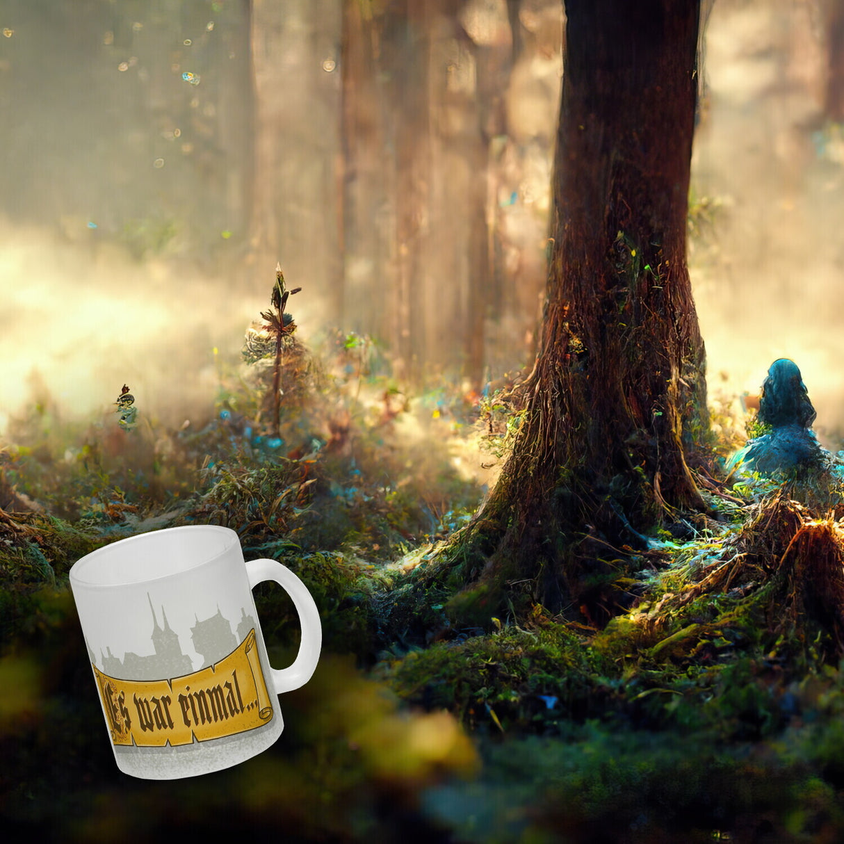 Märchen Kaffeebecher - Es war einmal... mit Schloss im Hintergrund