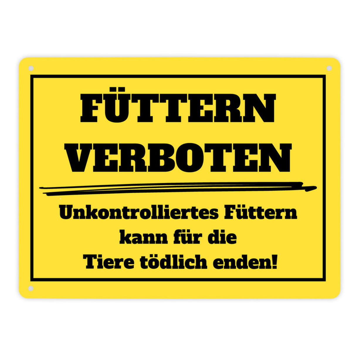 Füttern verboten Koppel-Metallschild in 15x20 cm und weiß