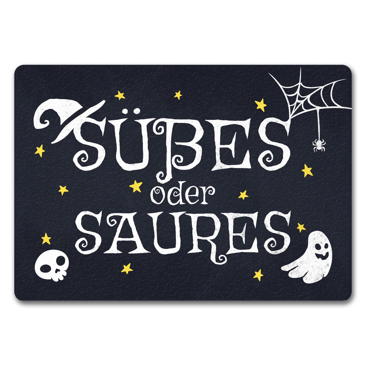 Süßes oder Saures Halloween Fußmatte mit vielen Halloweenmotiven