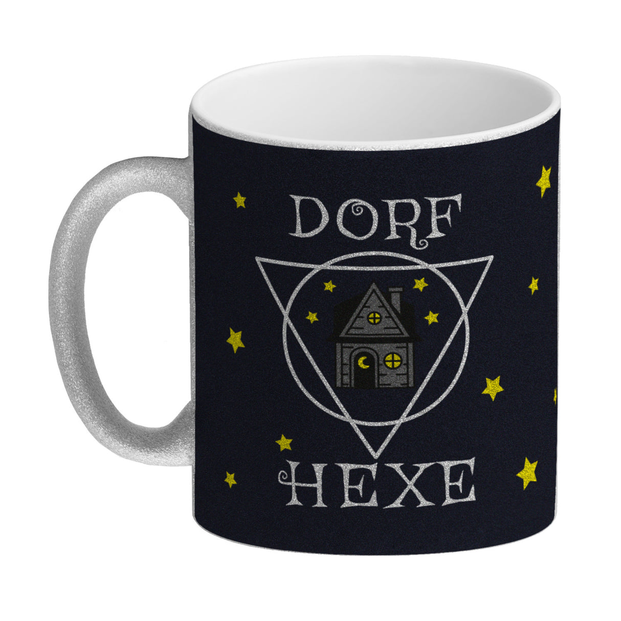 Dorfhexe Kaffeebecher mit Hexenhaus Motiven