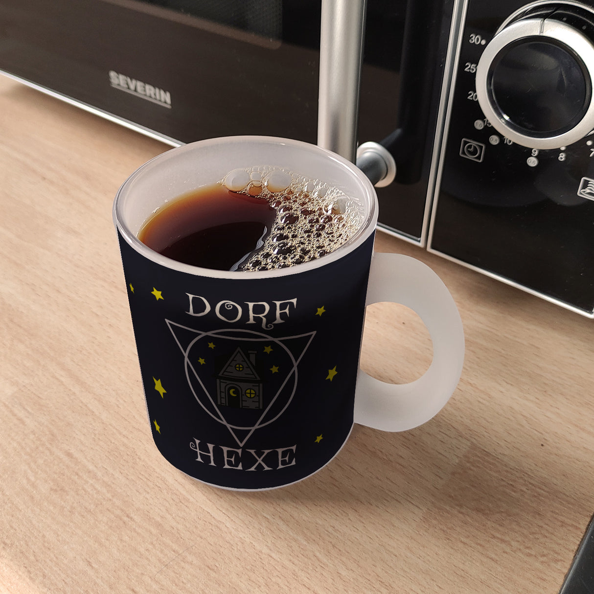 Dorfhexe Kaffeebecher mit Hexenhaus Motiven