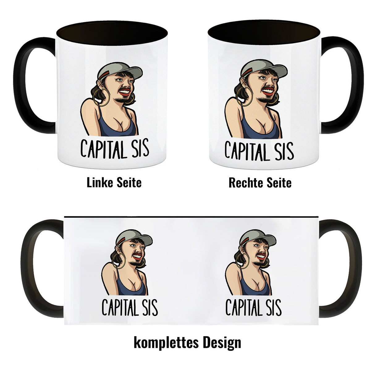 Rapper-Wortspiel Kaffeebecher Capital Sis Tasse für einen Rap-Fan