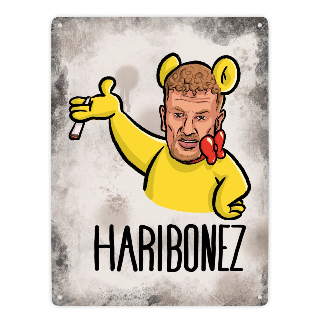 Rapper-Wortspiel Metallschild Haribonez Dekoschild für einen Rap-Fan