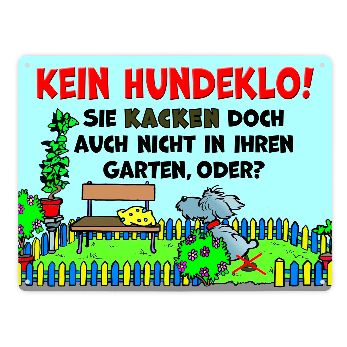 Kein Hundeklo Metallschild als Hinweis für den Garten oder das Grundstück