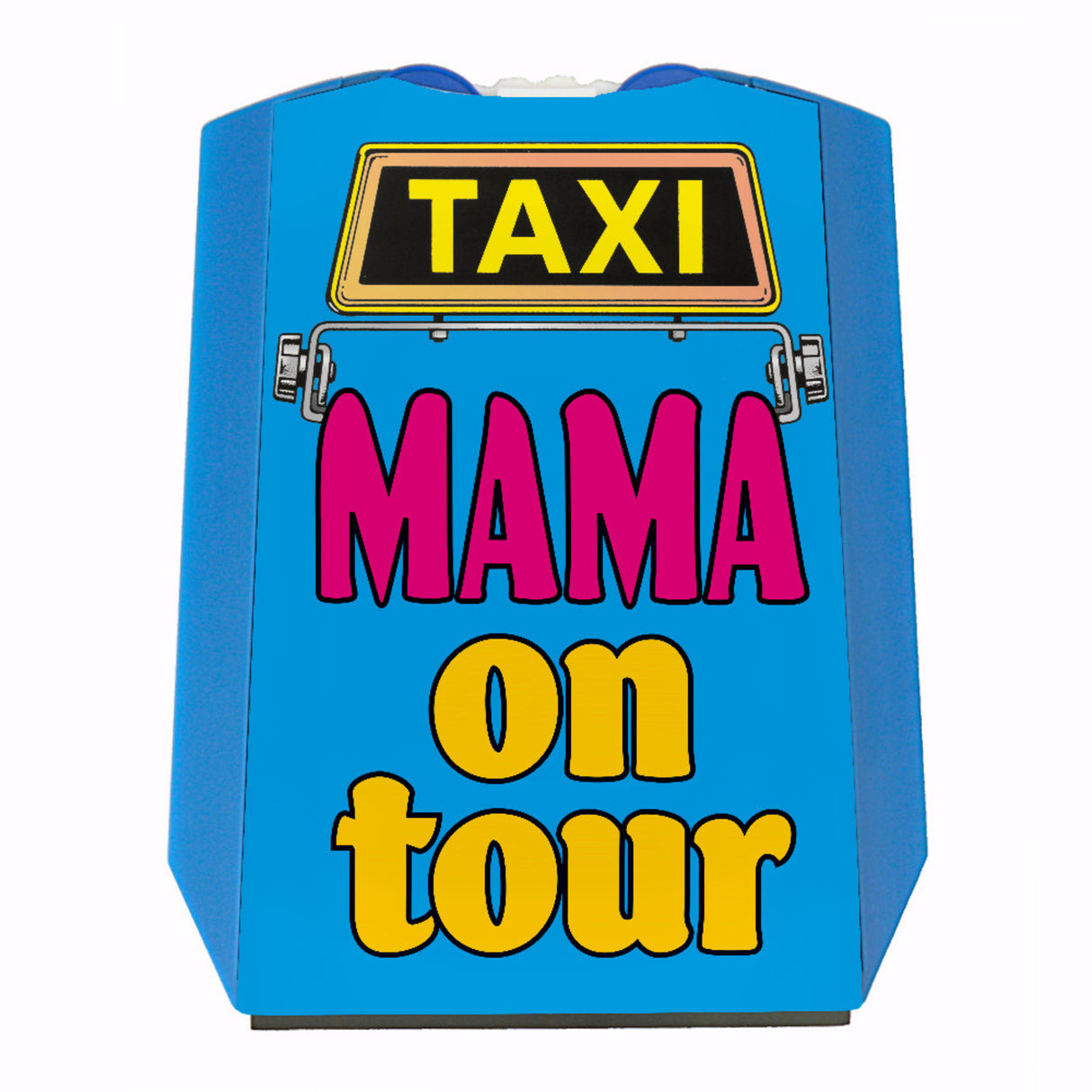 TAXI Mama on tour Parkscheibe in blau mit 2 Einkaufswagenchips