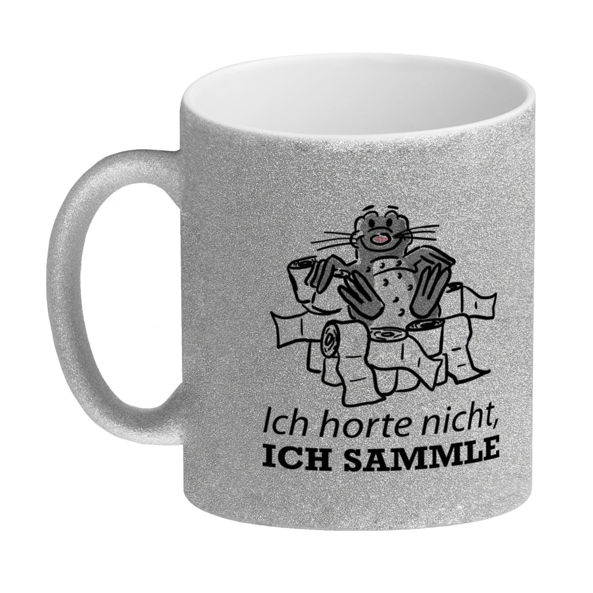Ich horte nicht, ich sammle Kaffeebecher mit Seeleopard auf Toilettenpapier